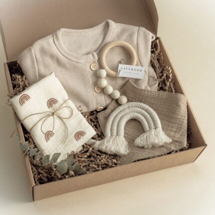 newborngiftboxrainbowcottonnapkindecorationbabyuniformbeige