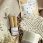 blessyougiftboxherbalteabeeswaxcandlesceramicmugnotebook