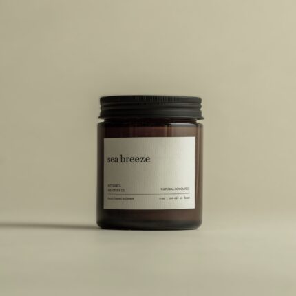 seabreezesoynaturalcandlewoodenwickamberglassjar