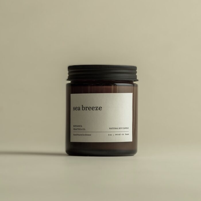 seabreezesoynaturalcandlewoodenwickamberglassjar