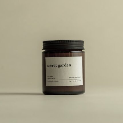 secretgardensoynaturalcandlewoodenwickamberglassjar