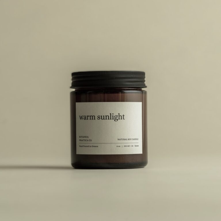 warmsunlightsoynaturalcandlewoodenwickamberglassjar
