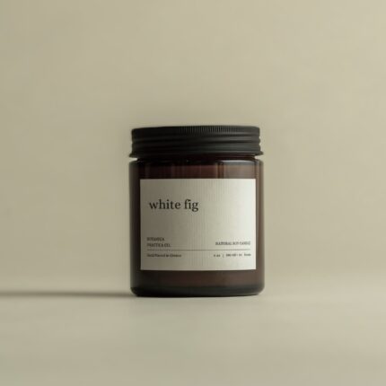 whitefigsoynaturalcandlewoodenwickamberglassjar